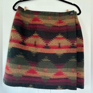 Tracy Evans LTD Vintage Western Pattern Wrap Mini Skirt Size 12